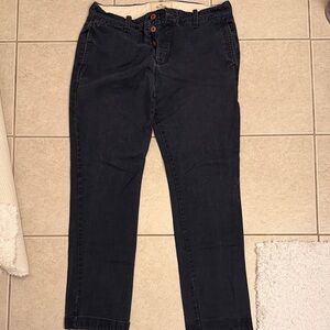 Hollister Dark blue Pants with Button Accents